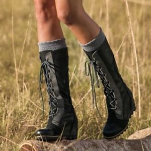 SOREL Cate The Great Black Tall Wedge Boot